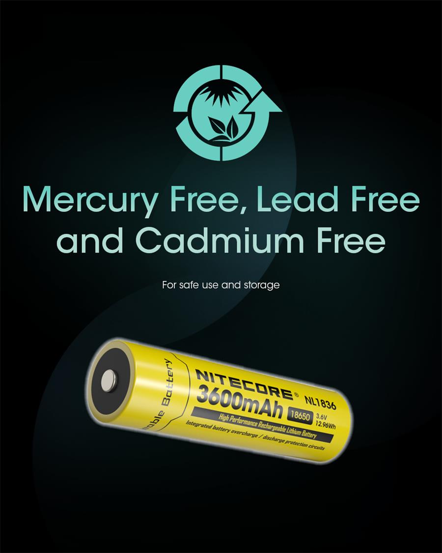 NITECORE LI-ION RECHARGEABLE 18650 BATTERY 3600MAH 3.6V