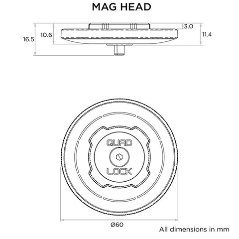 Quad Lock Car/Desk - MAG Head