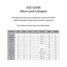 KNOX Size Chart - MicroLock Compact