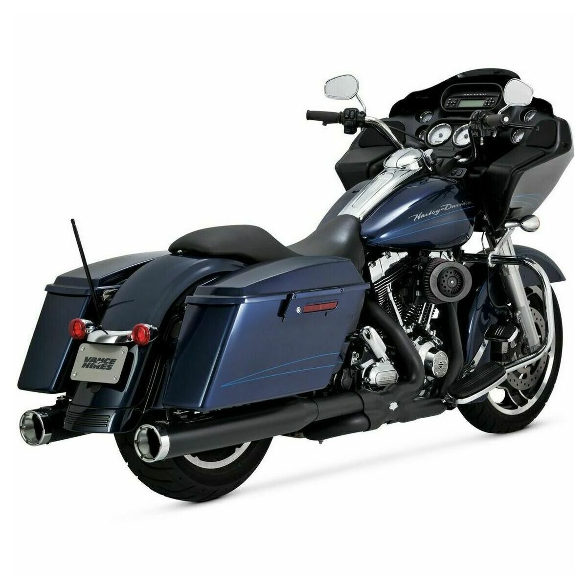 Vance & Hines Power Duals Header Pipes Black Touring 09-16