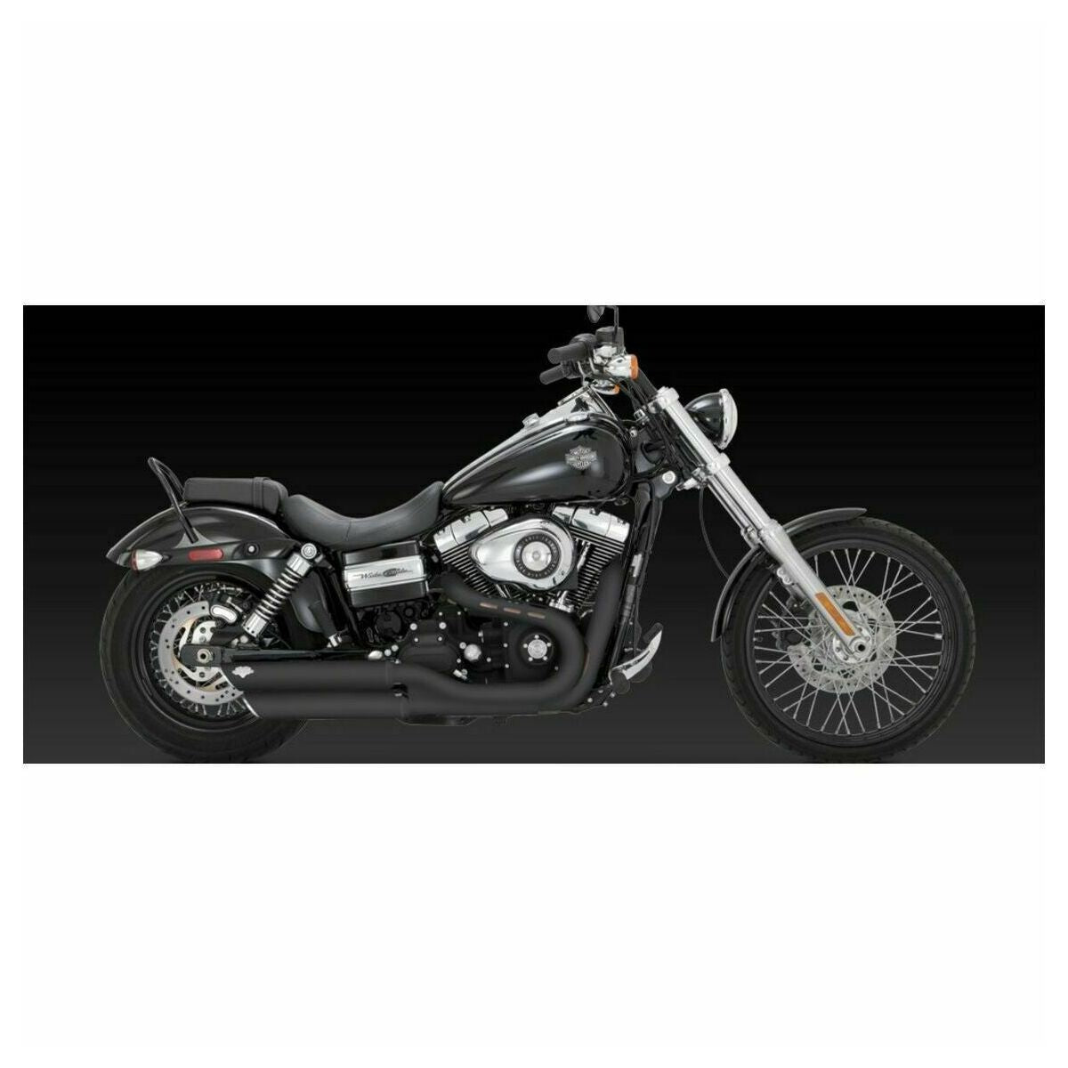 Vance & Hines Twin Slash 3 in. Slip-On Mufflers Black Dyna
