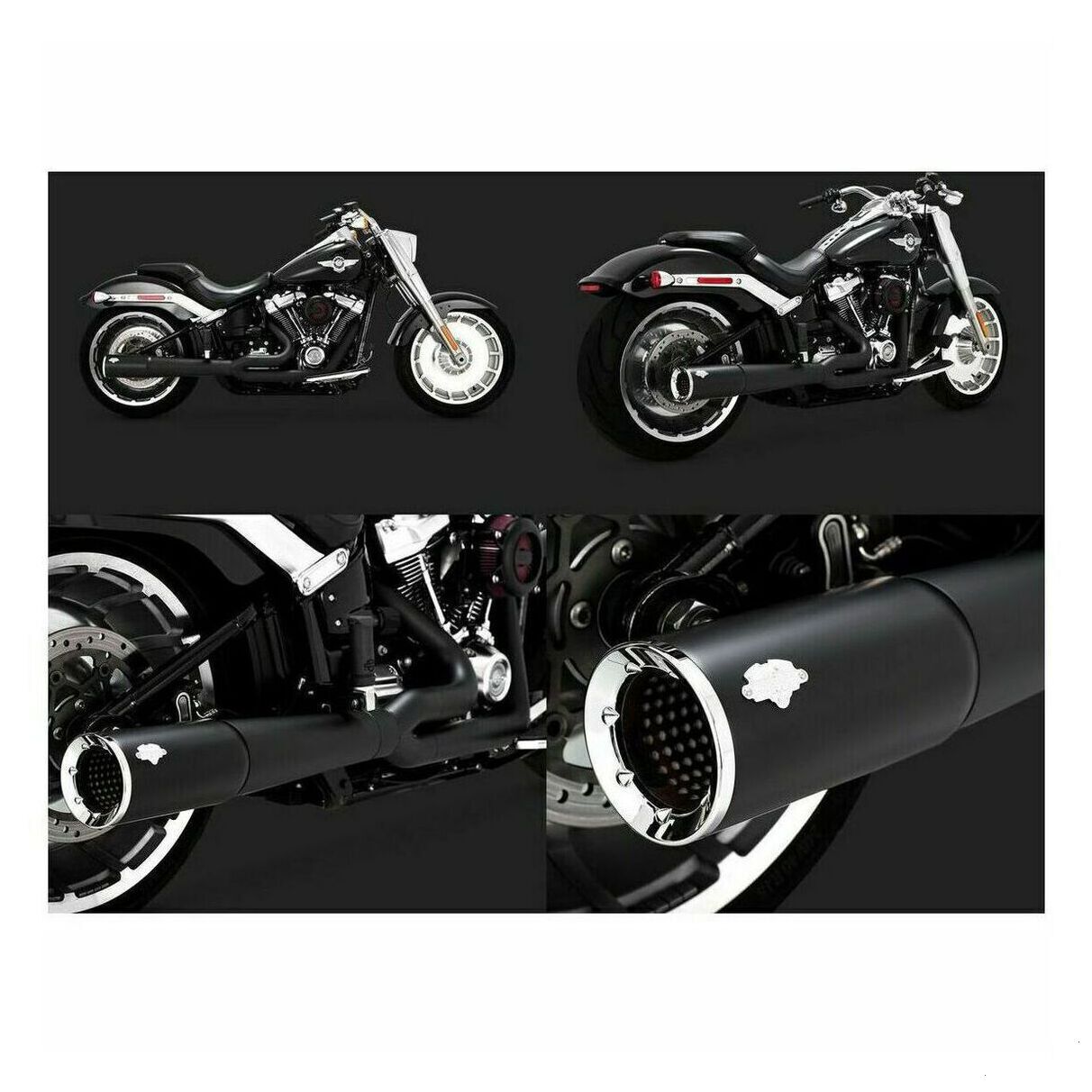 Vance & Hines Pro Pipe 2-into-1 Exhaust Black M8 Softail