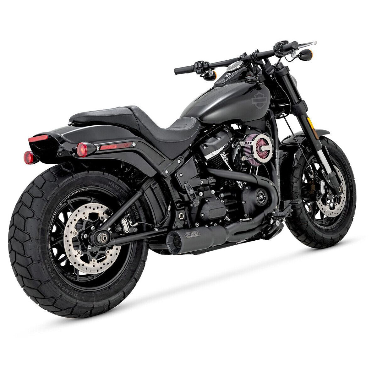 Vance & Hines Hi-Output 2-into-1 Short Exhaust Black M8 Softail