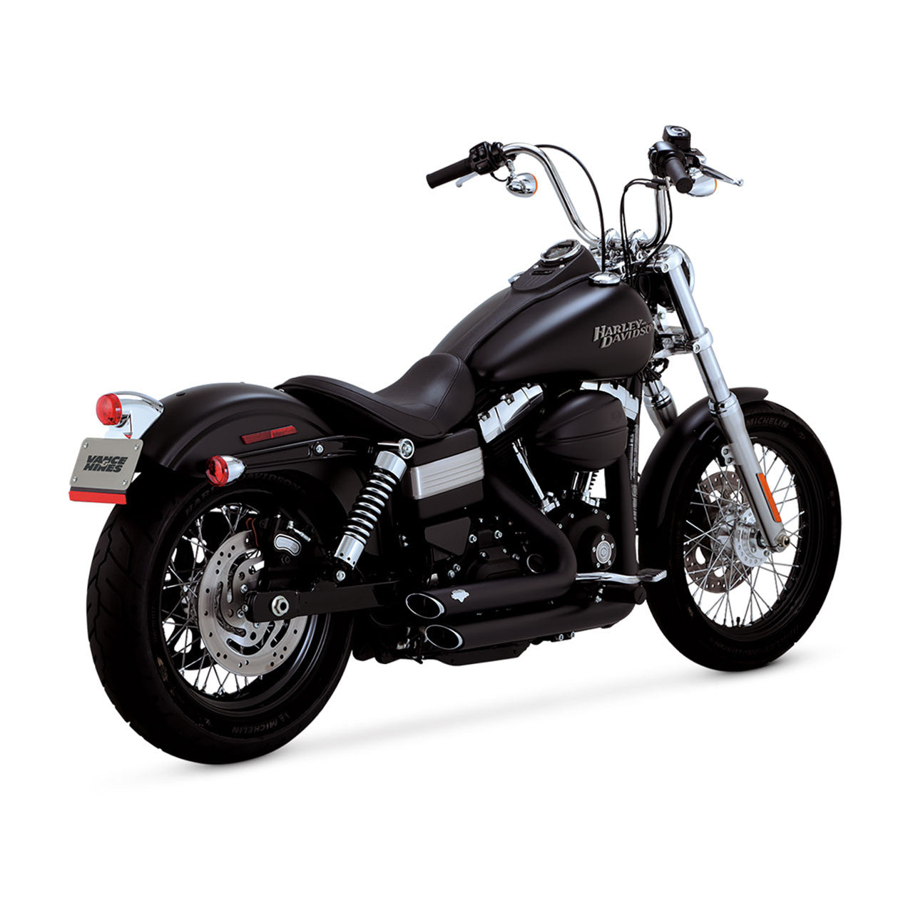 Vance & Hines Shortshots Staggered Exhaust Black Dyna 12-17