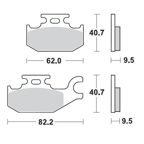 PRO Sintered Left FRONT Bombardier CAN AM Outlander400EFI 09-14 Outlander500 EFI, X, Max EF, Renegade, Renegade EFI Outlander650 EFI, X, MAX EF, Outlander Max 800RE 09-12 REAR YFM400 00-03 YFM450 FA Kodiak 03-05 YFM450 Wolverine 06-10