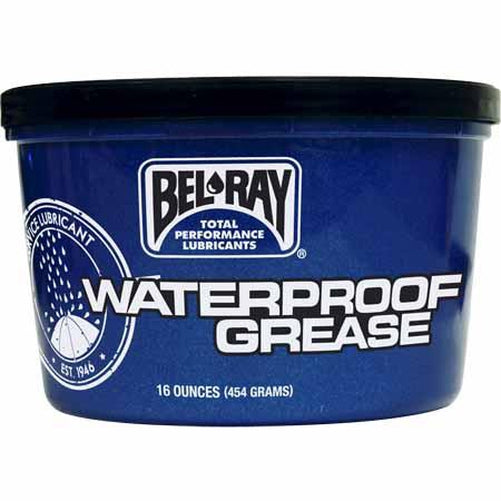 454g tub - Bel-Ray Waterproof Grease is a long lasting waterproof grease providing maximum protection against wear, rust and water washout.