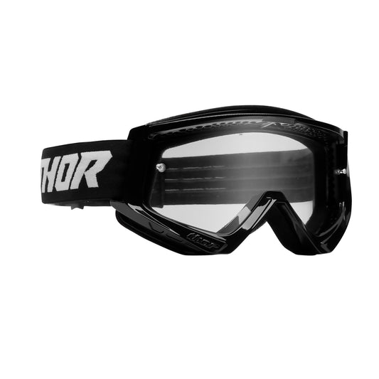 GOGGLES S25 THOR MX YOUTH COMBAT SOLID BLACK/WHITE
