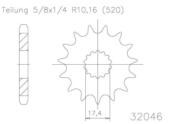 SPROCKET FRONT MOTO MASTER MADE IN HOLLAND YZ125 87-04 WR200 91-92 GAS GAS EC125 03-18 14T