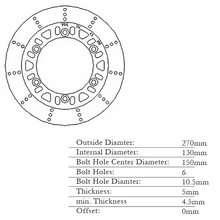 Tourmax (Japan) Front Brake Disc 270mm Thickness: 5.0mm