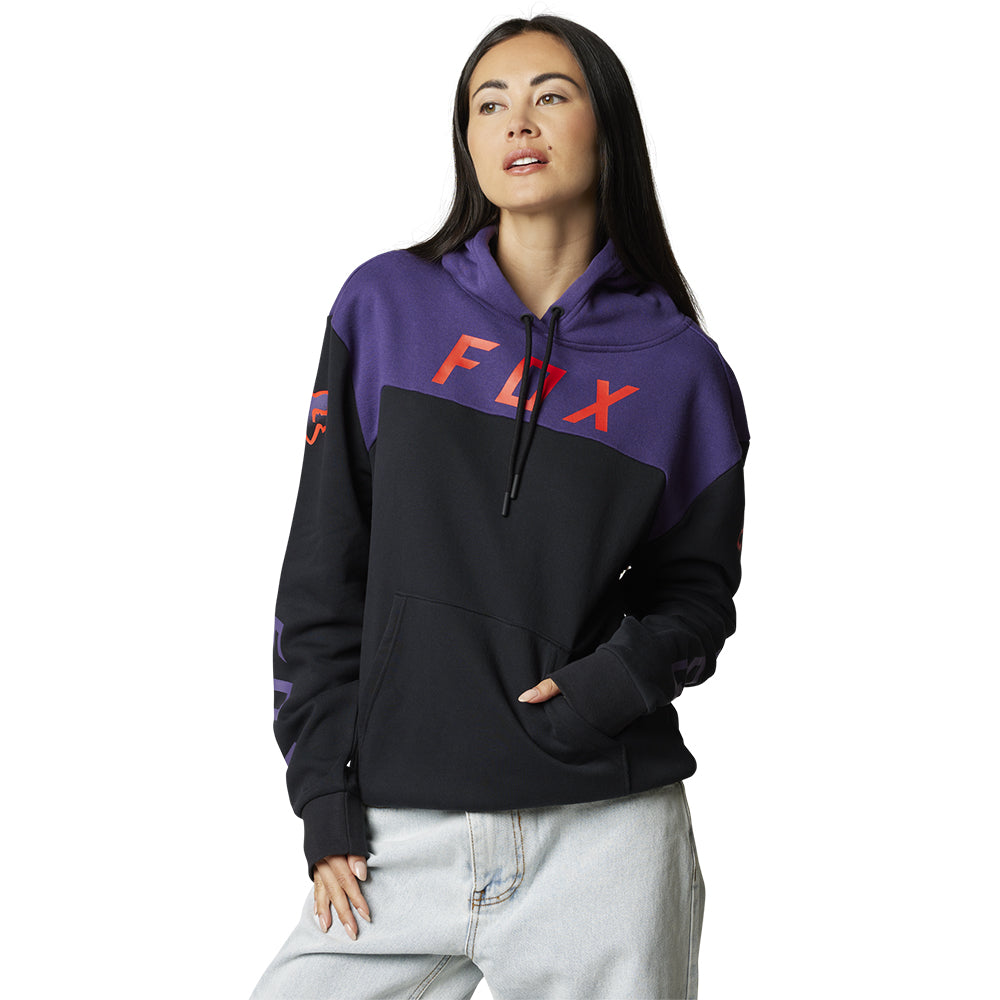FOX WOMENS FGMNT PULLOVER FLEECE HOODY [BLACK]