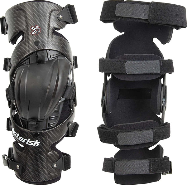 KNEE BRACE ASTERISK CARBON CELL LARGE PAIR 1.0 FOR DIRTBIKE RIDERS