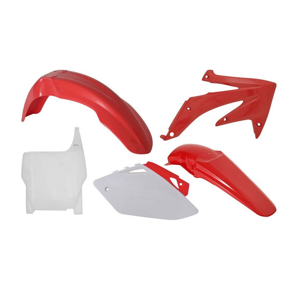 PLASTIC KIT RTECH FRONT &REAR FENDERS SIDEPANELS & RADIATOR SHROUDS &FRONT NUMBERPLATE CRF450R 07-08