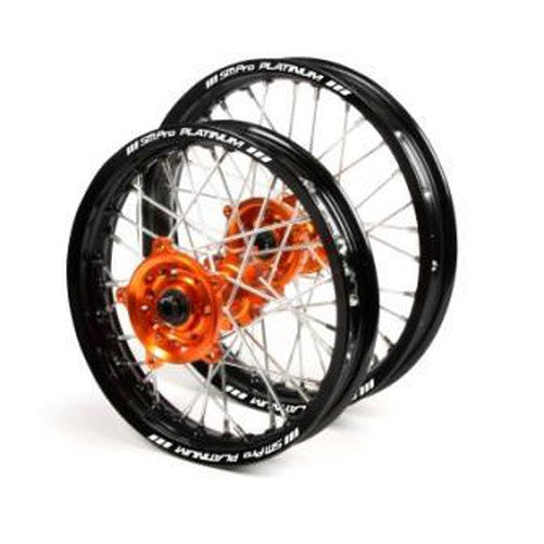 Wheel Set Sm Pro Front & Rear Orange Hubs Black Rims Ktm 85 Sx 12 20