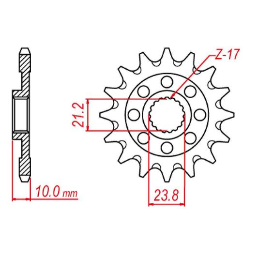SPKT FRONT RK STEEL 1443 14T #520