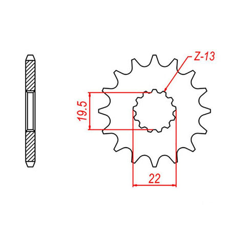 SPROCKET FRONT RK STEEL 1439 13T #520