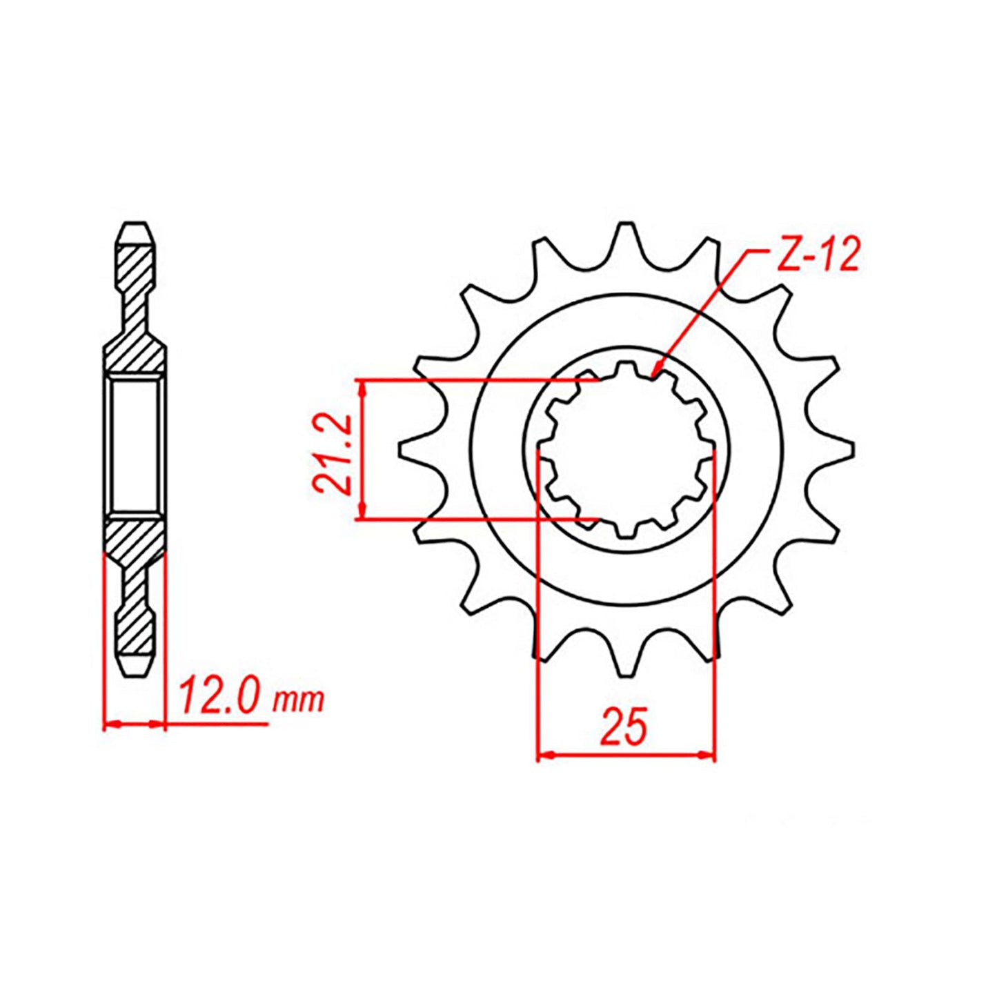 MTX 823 STEEL FRONT SPROCKET #520