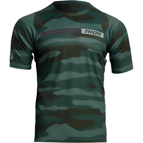 Jersey Thor Mtb Mx Assist Camo Green Medium