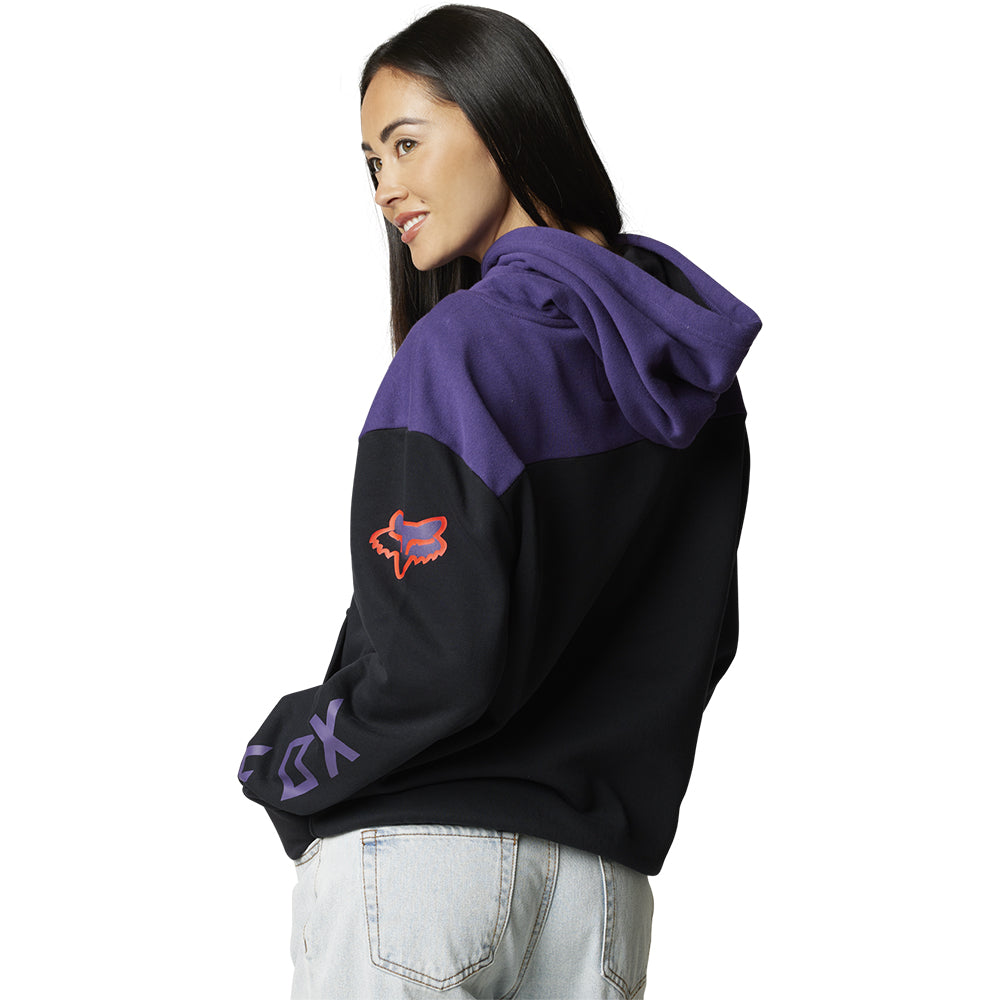 FOX WOMENS FGMNT PULLOVER FLEECE HOODY [BLACK]
