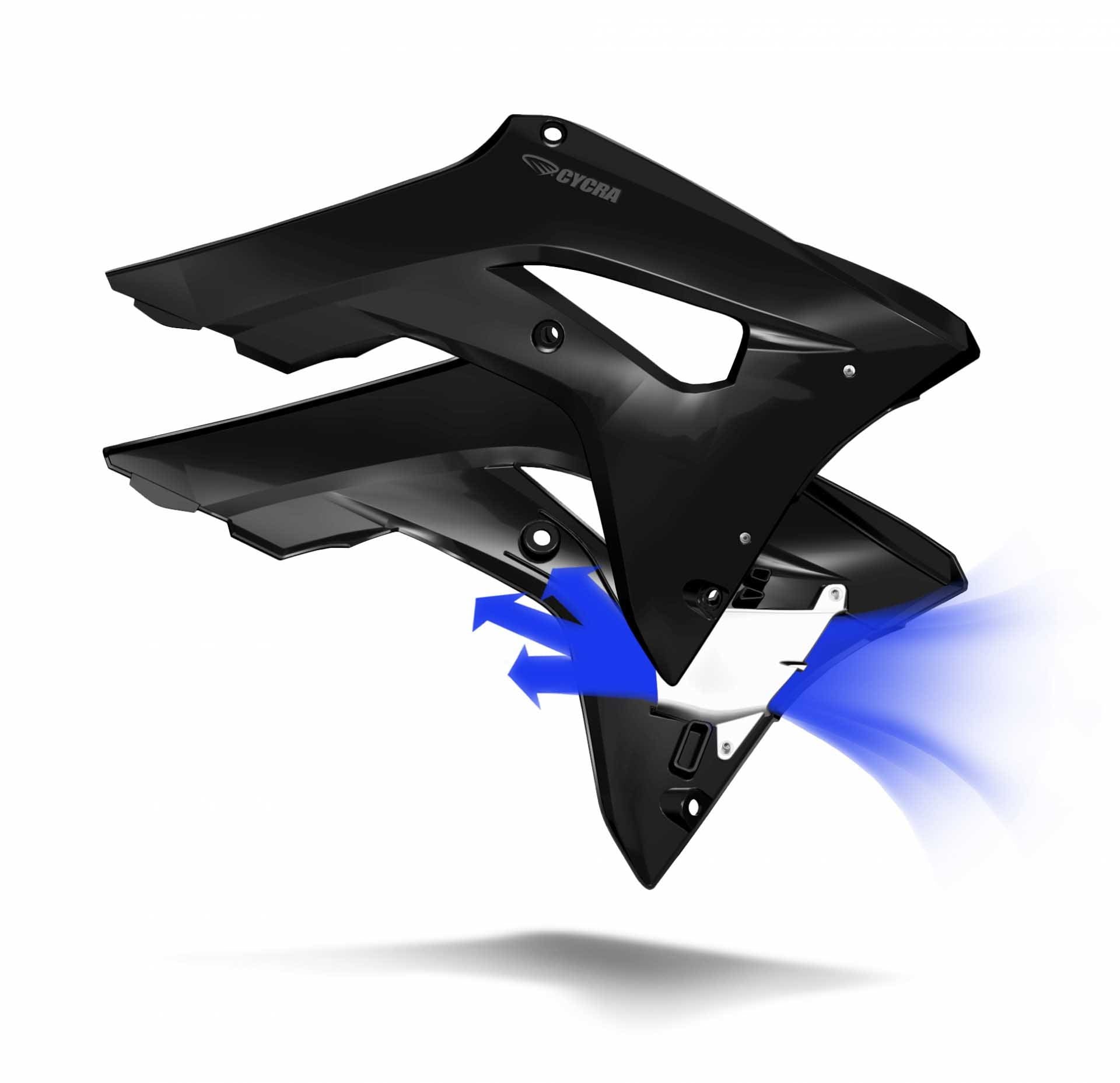 Cycra Powerflow Rad. Shrouds: Black 2017 CRF450R