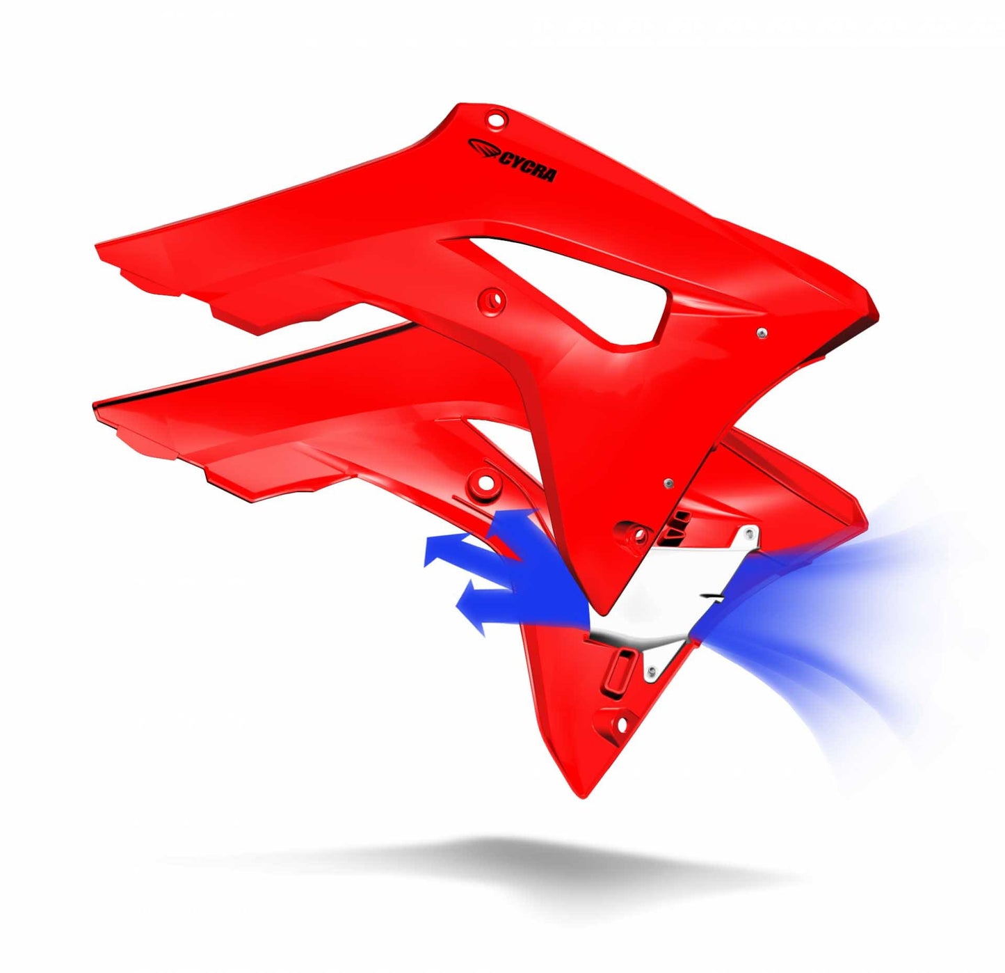 Cycra Powerflow Rad. Shrouds: Red 2017 CRF450R
