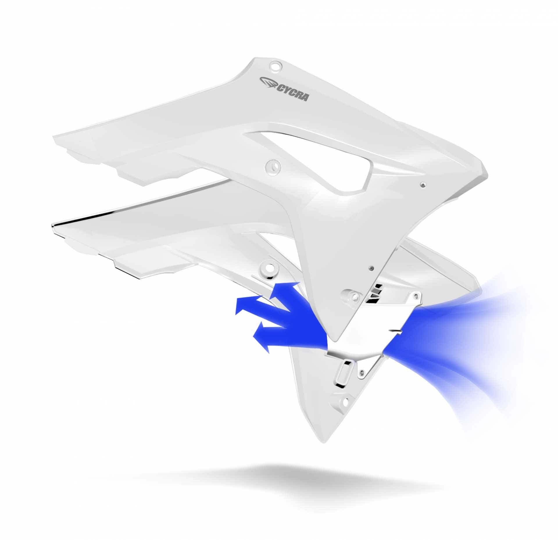 Cycra Powerflow Rad. Shrouds: White 2017 CRF450R