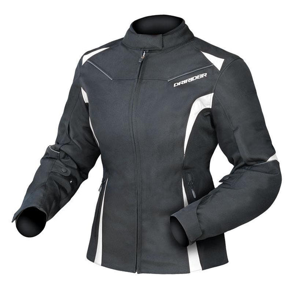 DRIRIDER LADIES JEWEL 2 JACKET BLACK WHITE Moto1