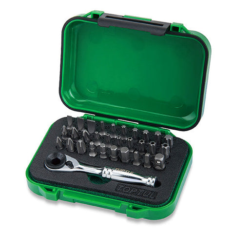 31PCS 1/4" Hex Drive Mini Ratchet Bit Set
